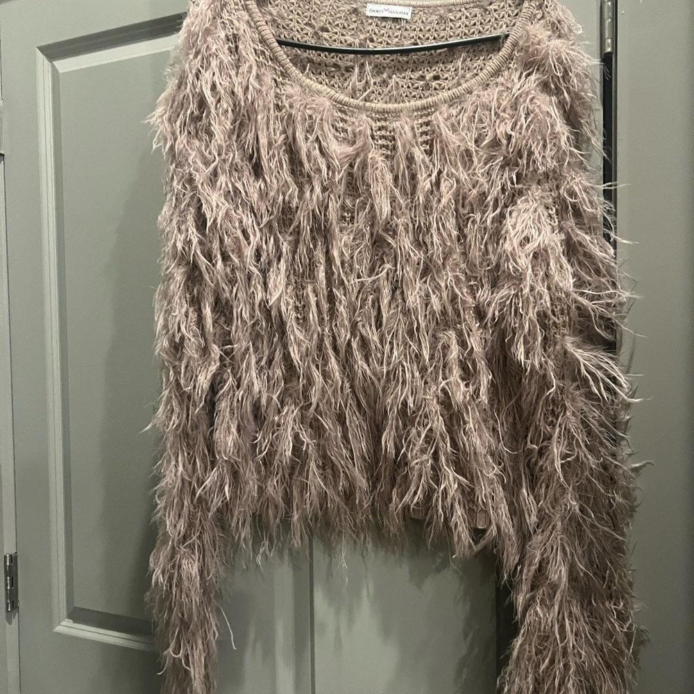 Rose gold shaggy sweater